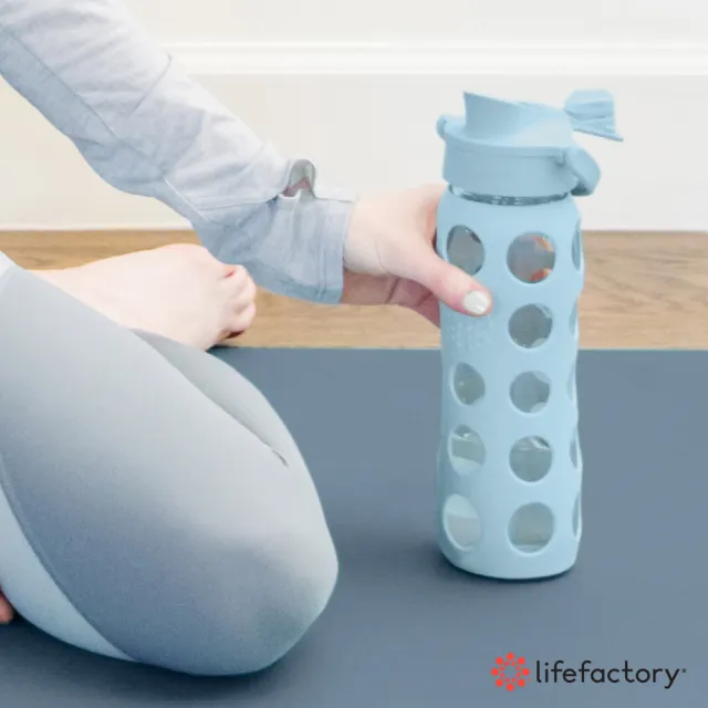 【lifefactory】哈密瓜橘 掀蓋玻璃水瓶475ml(AFCN-475-MLOR)