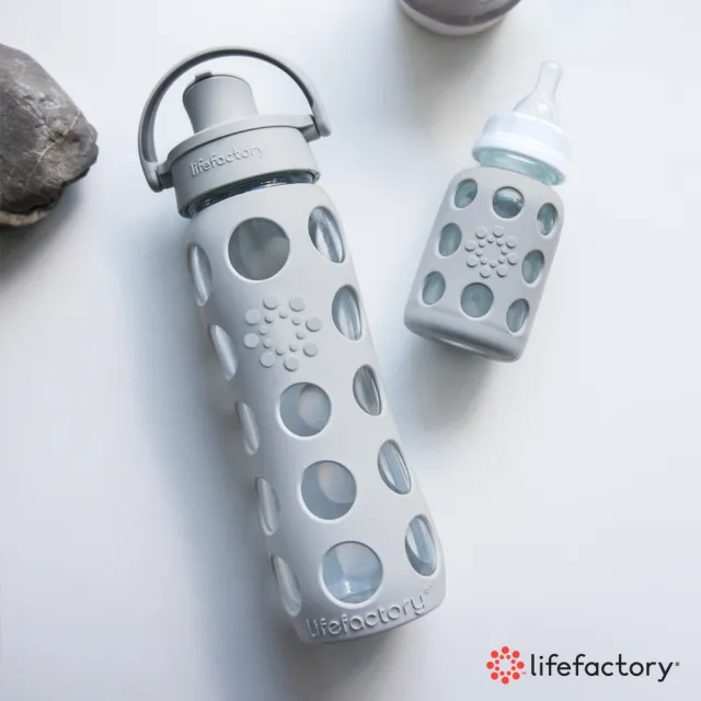 【lifefactory】哈密瓜橘 掀蓋玻璃水瓶475ml(AFCN-475-MLOR)
