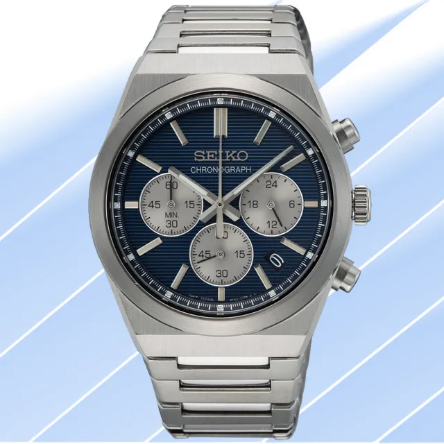 【SEIKO 精工】CS系列 簡約計時石英腕錶 母親節 禮物 推薦(SSB453P1/8T63-02F0B)