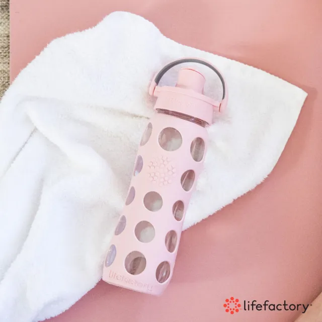【lifefactory】黑色 掀蓋玻璃水瓶650ml(AFCN-650-BK)