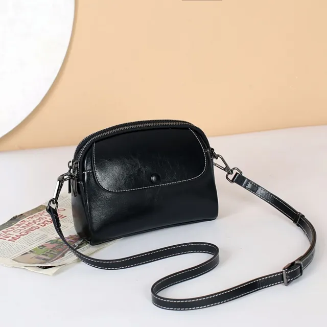 【巴黎精品】真牛皮側背包真皮包包單肩背包托特包手提包女包包(實用多隔層油蠟6色a1gn18)