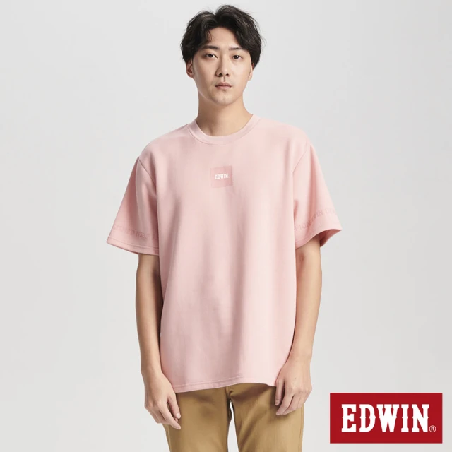 EDWIN 男裝 涼感吸濕排汗短袖T恤(粉紅色)