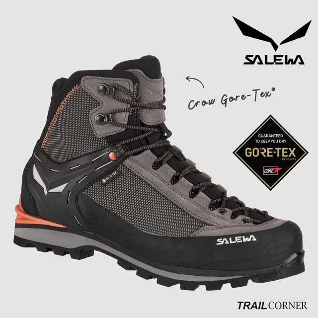 SALEWA CROW GORE-TEX 登山鞋 男 胡桃木/橙(中筒防水登山靴 防水健行鞋 徒步旅行)