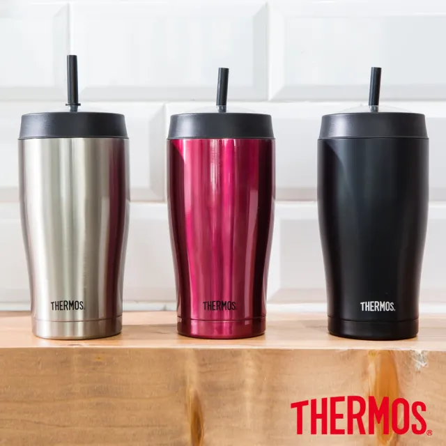 【THERMOS膳魔師】不鏽鋼真空吸管隨行瓶650ml(TS405)