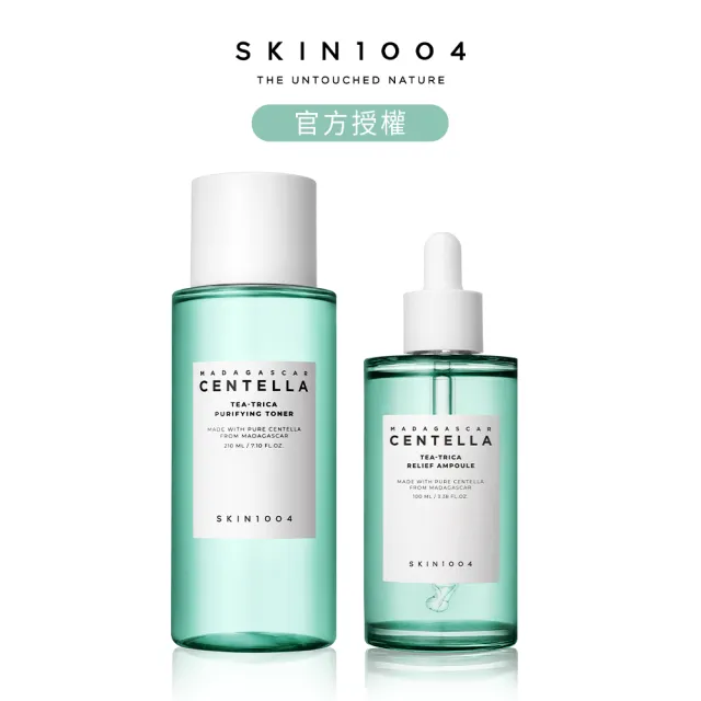 【Skin1004】官方直營 馬達加斯加積雪草(〔茶樹〕2件組-控油調理精華液 100ml+淨膚控油化妝水210ml)