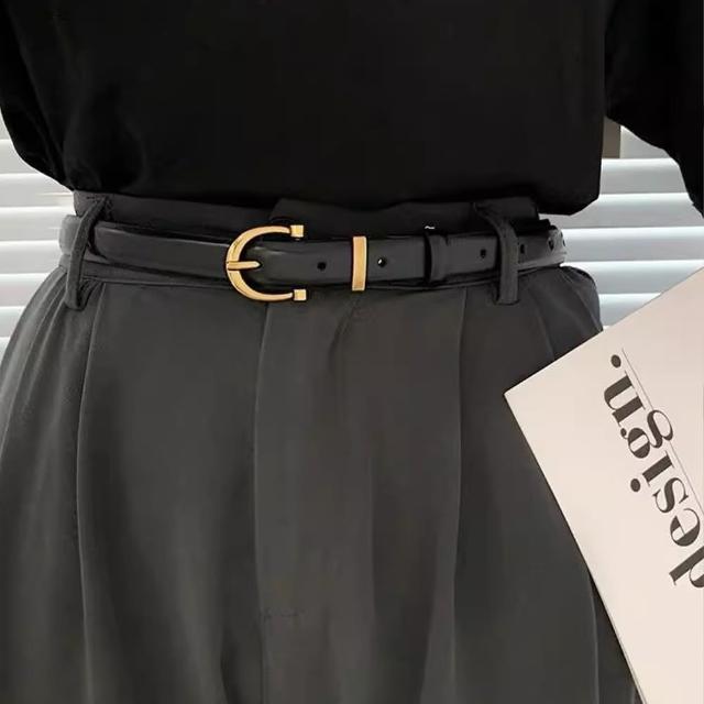 【LEESA】真皮腰帶\皮帶女\復古皮帶\精品皮帶\牛皮皮帶\女款皮帶\細腰帶\細皮帶\皮具\韓國