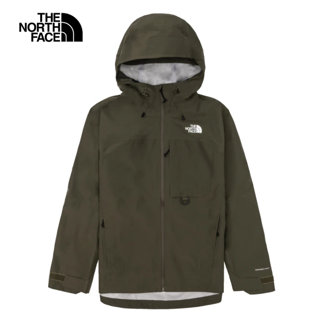 The North Face 北面男款灰綠色防水透氣連帽衝鋒衣｜89ZJ21L