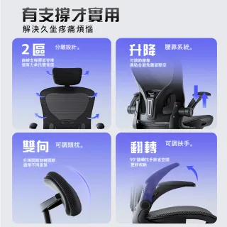 【AOTTO】高背透氣網布可後躺升降電腦椅(電腦椅 辦公椅 網椅 老闆椅)