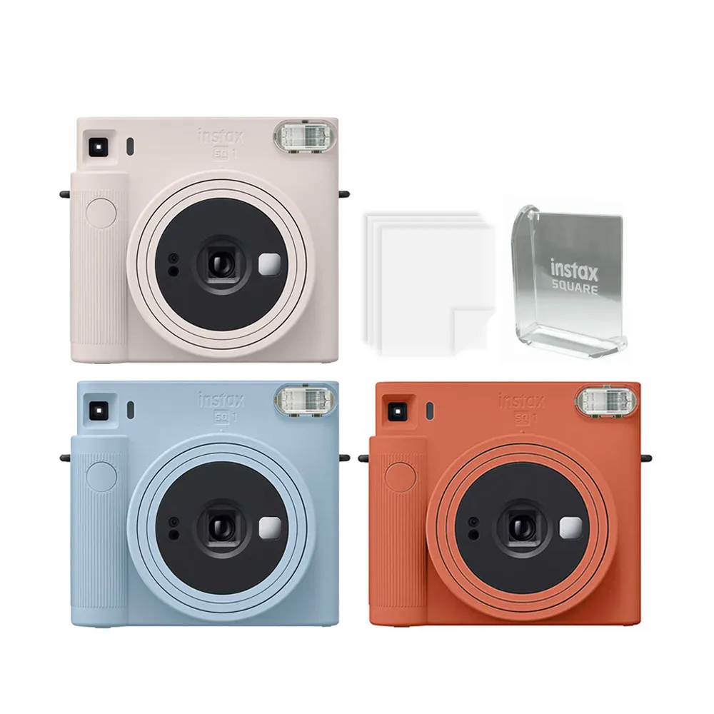 【FUJIFILM 富士】instax SQUARE SQ1 方形拍立得相機  公司貨(送旋轉相框+底片透明保護套20入)