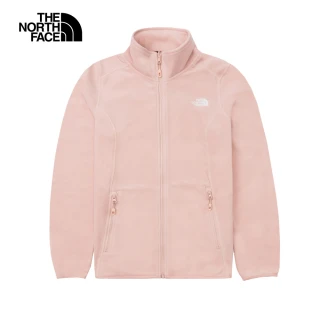 【The North Face 官方旗艦】北面女款粉色舒適保暖立領抓絨外套｜8AYFLK6