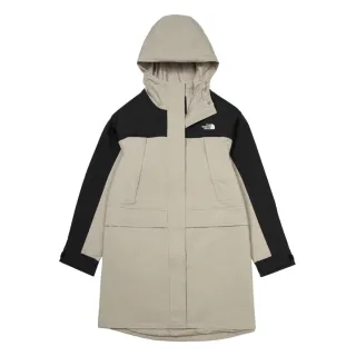 【The North Face 官方旗艦】北面女款灰色DryVent防水透氣連帽衝鋒衣｜87W35IF(外套)