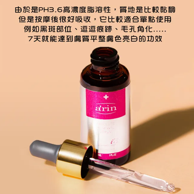 【arin氧潤】25%杏仁酸微剝煥膚精華 / 30ml(杏仁酸精華液/單點急救使用/臉手背)