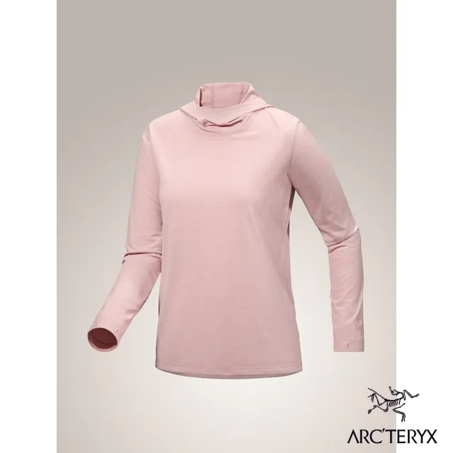 【Arcteryx 始祖鳥】女 Taema 快乾長袖套頭衫(野玫瑰雜粉)