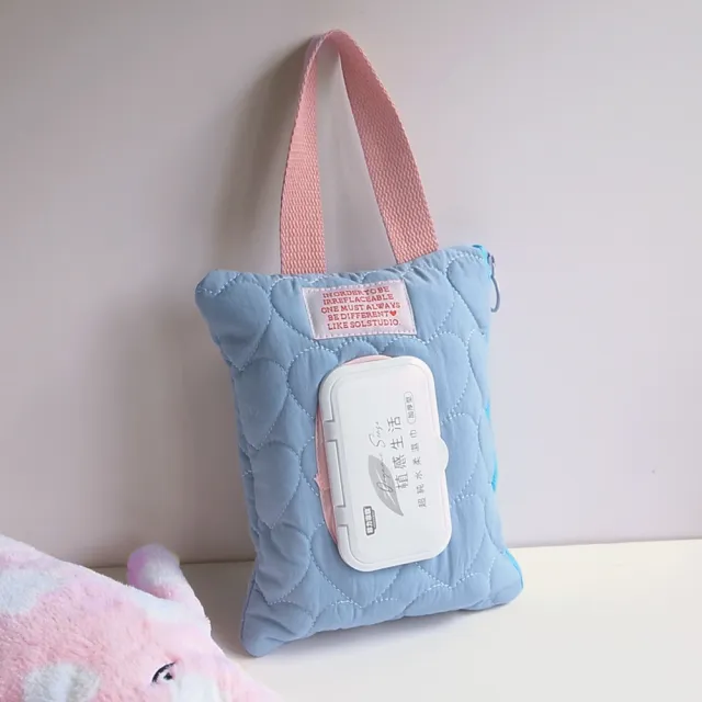 【E.dot】2入組 濕紙巾收納袋/面紙收納袋(推車掛袋)