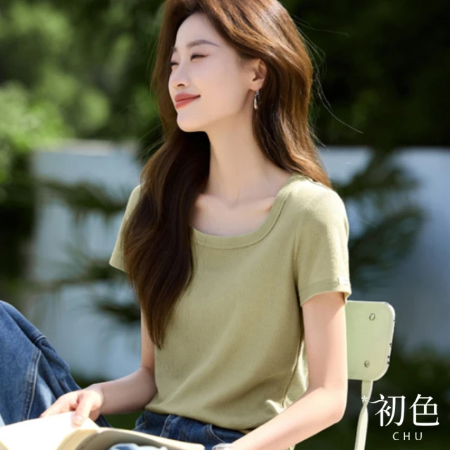 初色 寬鬆加絨翻領落肩袖長袖口袋夾克外套休閒外套-卡其色-3