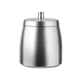 【PUSH!】居家生活用品拉絲不銹鋼帶蓋煙灰缸防風防飛(煙灰缸 煙灰收納盒 不鏽鋼色 D244)