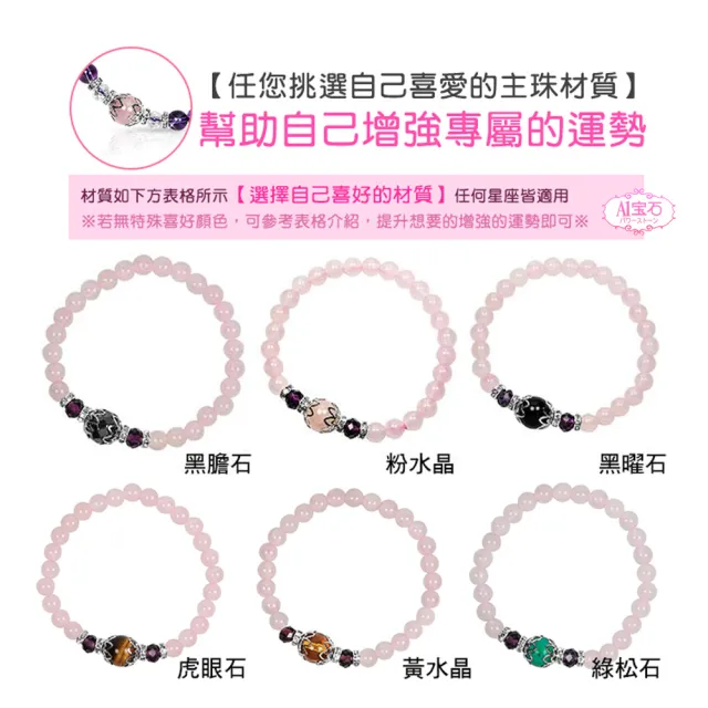 【開運億姊】粉水晶手鍊/粉晶/（黑膽石）能量晶鑽水晶手鍊(旺九紫離火運)