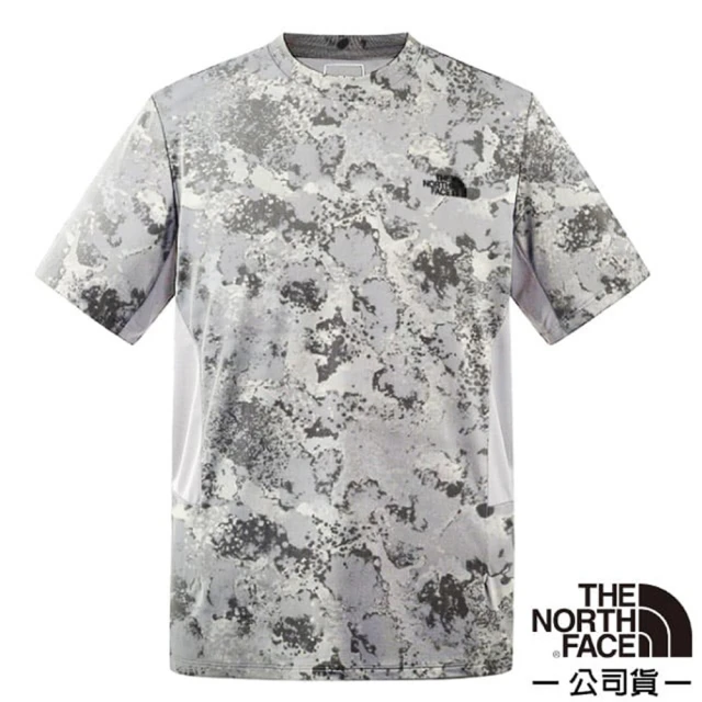 The North Face 男 FLASHDRY 吸濕透氣排汗短袖圓領T恤.休閒套頭衫.運動上衣(8826-R0O 苔蘚灰)