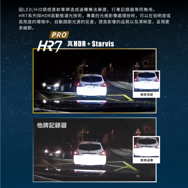 【-PX大通】送3年保固和32G記憶卡大光圈真Sony STARVIS HDR三合一GPS汽車行車記錄器行車紀錄器(HR7 PRO)