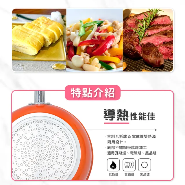 【Quasi】彩漾輕巧單柄不沾萬用炒鍋24cm(IH電磁爐、瓦斯爐可用)