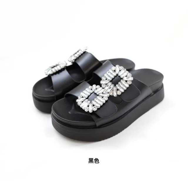 【AmiAmi】厚底水鑽雙帶拖鞋 超好走女鞋(CN107)