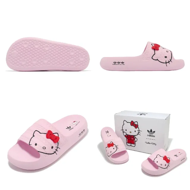 【adidas 愛迪達】x Hello Kitty 拖鞋 Adilette Ayoon W 女鞋 粉 三麗鷗聯名款 愛迪達(IH2680)