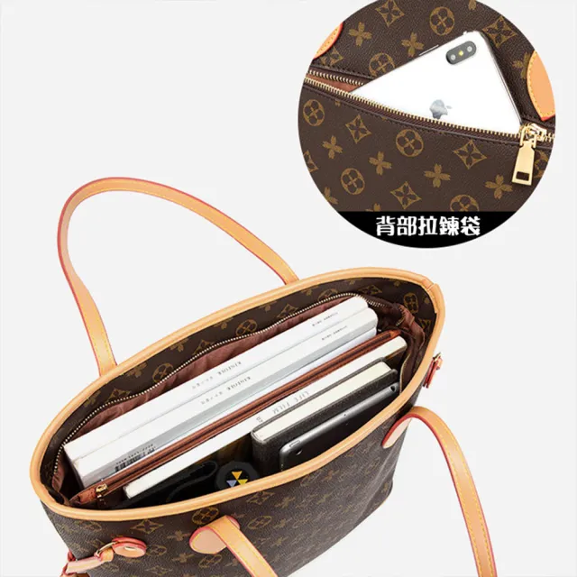 【MoonDy】包包 包包女 包包 托特包女生 大容量包包 皮革托特包 復古時尚印花包包 大容量