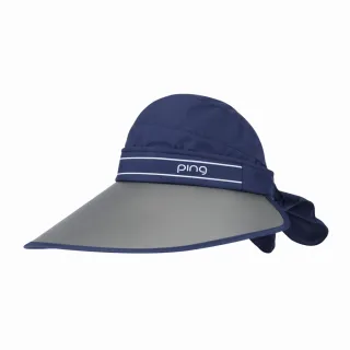 【PING】女款可拆帽頂抗UV遮陽高爾夫球帽-深藍(吸濕排汗/抗UV/日本素材/GOLF/高爾夫/配件/RQ24101-58)