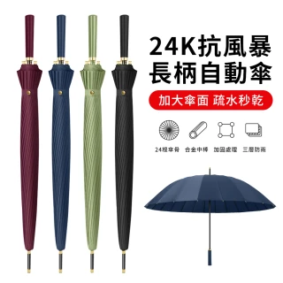 【YUNMI】加大輕量自動直傘 抗風 2-3人撐 商務傘 24骨長柄傘 高爾夫球傘 賓士傘 雨傘 長傘