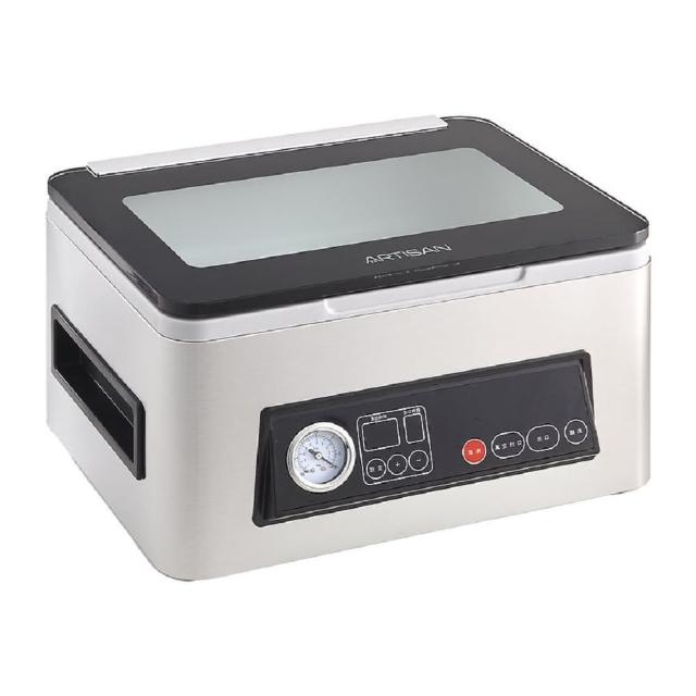 ARTISAN 奧堤森 CVS3500 真空包裝機是高效家用食品真空密封工具，產自中國，重量僅 8.5kg，本體尺寸請見圖示說明。提供 1 年保固，內容物包含主機、20 個 25x28cm 真空包裝袋及說明書（含保卡）。適用各式真空袋材類，一般塑膠袋無法使用；包裝液體產品請勿超過袋材高度的 1/3。BSMI 許可字號：商品無需檢驗。適合新鮮儲存肉類、海鮮、蔬果，延長食品保鮮期，提升廚房便利性。