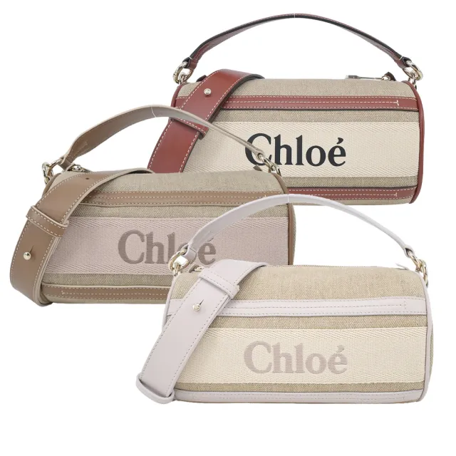 【Chloe’ 蔻依】Woody TUBE SHOULDER BAG帆布兩用包(任選)