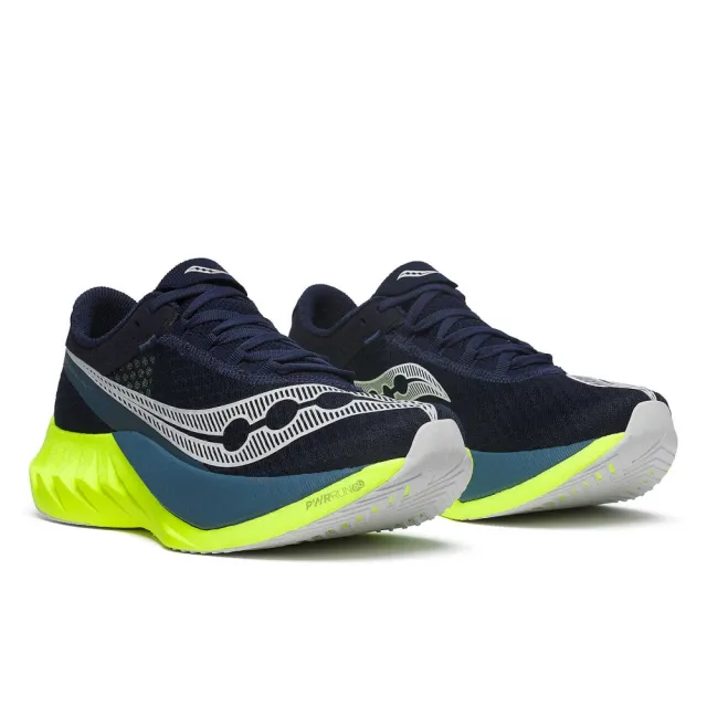 【SAUCONY 索康尼】ENDORPHIN PRO 4 男款 碳纖維板 路跑鞋(S20939-201-222 白銀 深藍黃 競速 厚底 馬拉松)