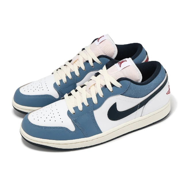 NIKE 耐吉NIKE 耐吉 休閒鞋 Air Jordan 1 Low SE 男鞋 藍 紅 Motion AJ1 低筒(HM3711-144)