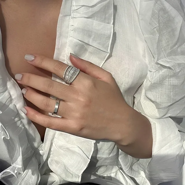 【MoonDy】包包 戒指 戒指女生 925純銀戒指 戒指女 ins 戒指女生韓版 可調節戒指 