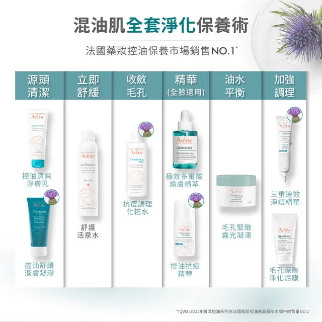 【Avene 雅漾】官方直營 毛孔緊緻霧光凝凍50ml(控油/曬後舒緩降溫)