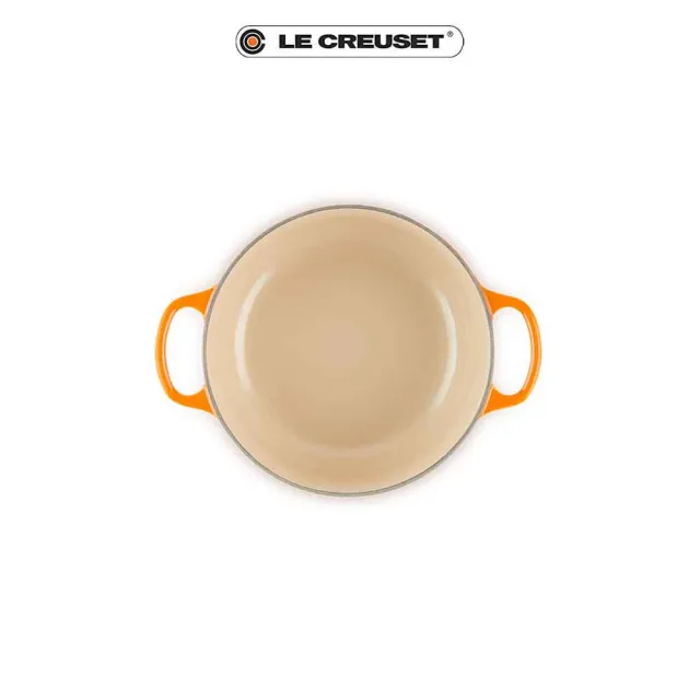 【Le Creuset】典藏琺瑯鑄鐵鍋圓鍋 20cm(火焰橘-鋼頭)