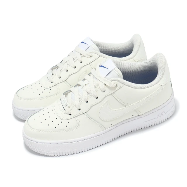 NIKE 耐吉 休閒鞋 Air Force 1 LV8 GS 大童 女鞋 骨白 藍 AF1(FV7725-100)