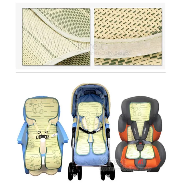 【kiret】涼墊嬰兒推車涼蓆汽座多功能草蓆 2入(涼墊、推車涼蓆、草蓆)