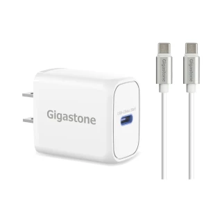 【GIGASTONE 立達】PD/QC3.0 33W快充充電器+60W C to C充電傳輸線(iPhone16/安卓/MacBook/Switch充電頭組)