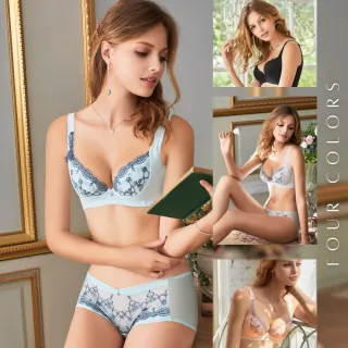【Lady】漫舞花都系列 刺繡/包覆/機能調整型內衣 2件組 B-G罩(顏色隨機)