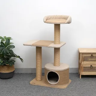 【Petpals】麻布紙繩遊憩跳台-3層(貓跳台/貓窩/貓爬架/貓樹/貓咪跳台/貓抓柱)