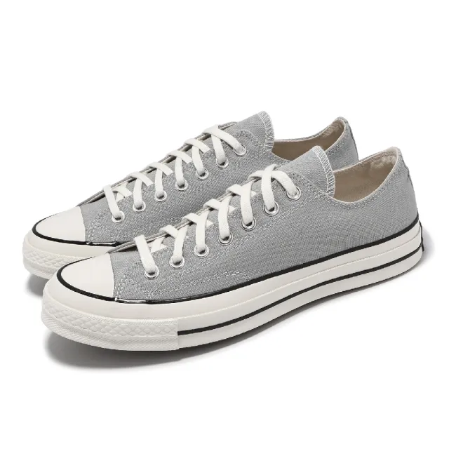 【CONVERSE】休閒鞋 Chuck 70 Low 男鞋 女鞋 灰 白 1970 奶油底 復古 帆布鞋 情侶鞋(A09145C)