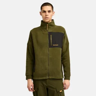 【Timberland 官方旗艦】男款橄欖綠色Polartec R抓絨外套(A5M7X302)
