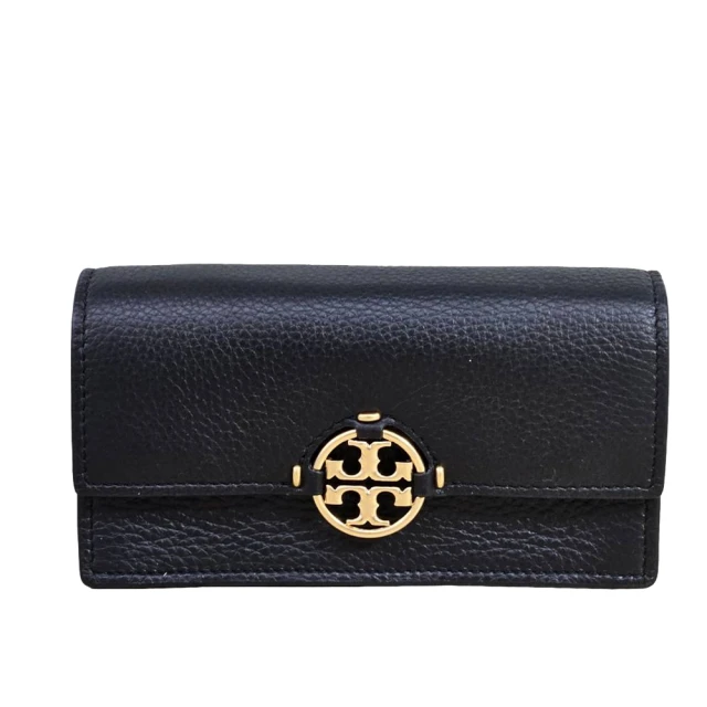 TORY BURCH TORY BURCH荔枝紋翻蓋WOC斜背包-黑小款(贈原廠防塵袋紙袋)