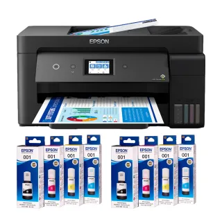 【EPSON】搭2組T03Y原廠1黑3彩墨水★L14150 A3+高速雙網連續供墨複合機(3年保固組)