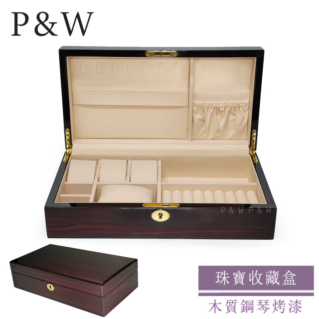 P&W 手錶自動上鍊盒 2支裝 5種轉速 鋼琴烤漆 玻璃鏡面