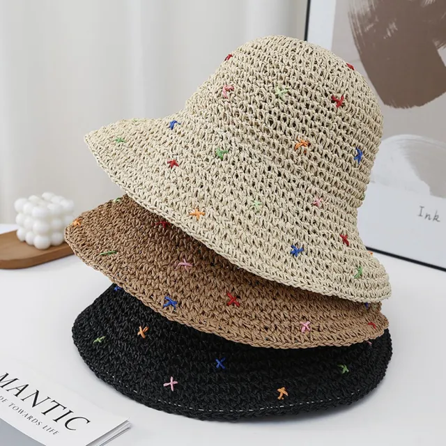 【巴黎精品】現貨+預購 渡假草帽遮陽帽編織帽大帽簷(沙灘防曬草編漁夫帽女帽子3色a1fo13)