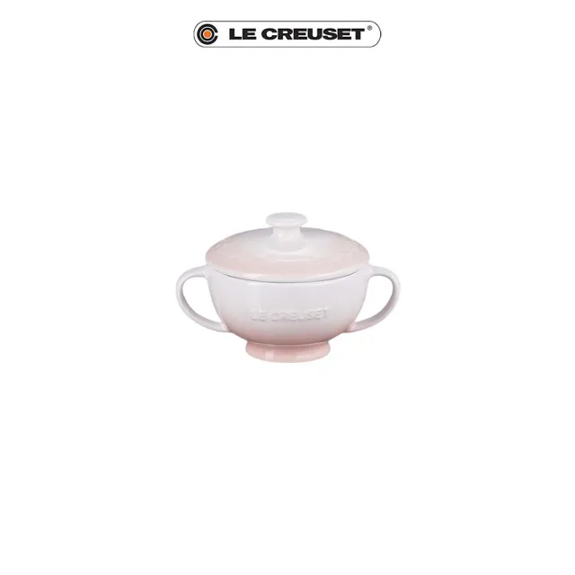 【Le Creuset】瓷器雪藏時光系列雙耳湯碗200ml(貝殼粉)