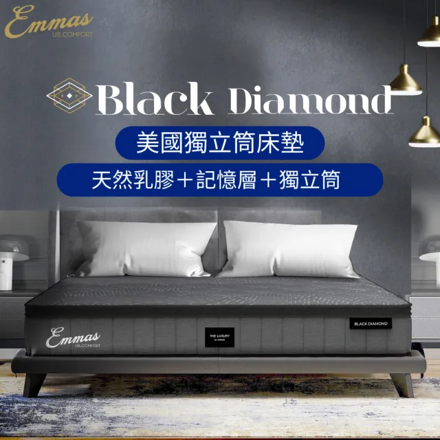 【Lunio】Emmas(Black Diamond 單人加大3.5尺黑鑽系列美國獨立筒床墊)