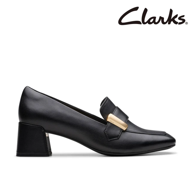 Clarks 女鞋 Nyta45 Lux 現代感方頭金飾釦高跟鞋(CLF80711D)